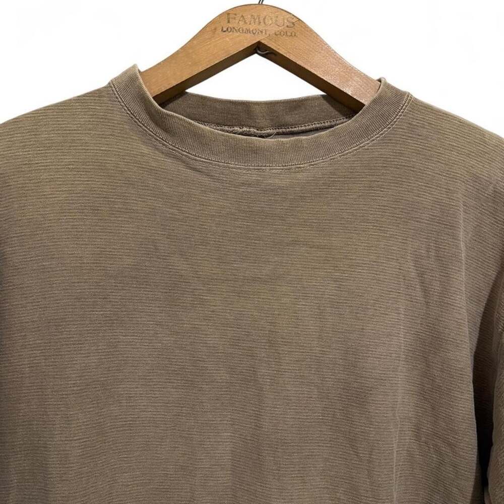 Vintage Textured Slub T-Shirt Size XL Brown Short Sleeve Crewneck - Picture 1 of 5